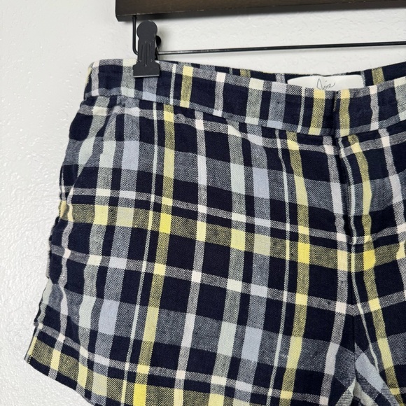 Joie linen‎ plaid blue yellow shorts 8 - Picture 4 of 11